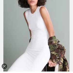 BLQ lined bodycon gray midi dress size 0 grey dress